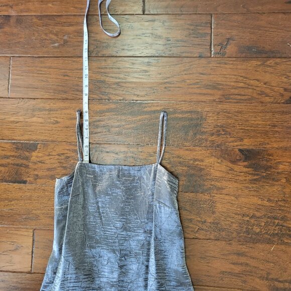 Handmade Satin Slip Dress Metallic Silver Boho Grunge Sz 4 - Picture 11 of 16